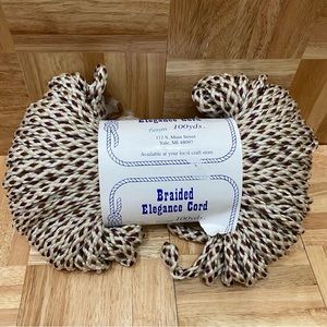 Vintage Braided Elegance Cord Brown/Beige Macrame 6mm 100yds NEW(Old Stock)
